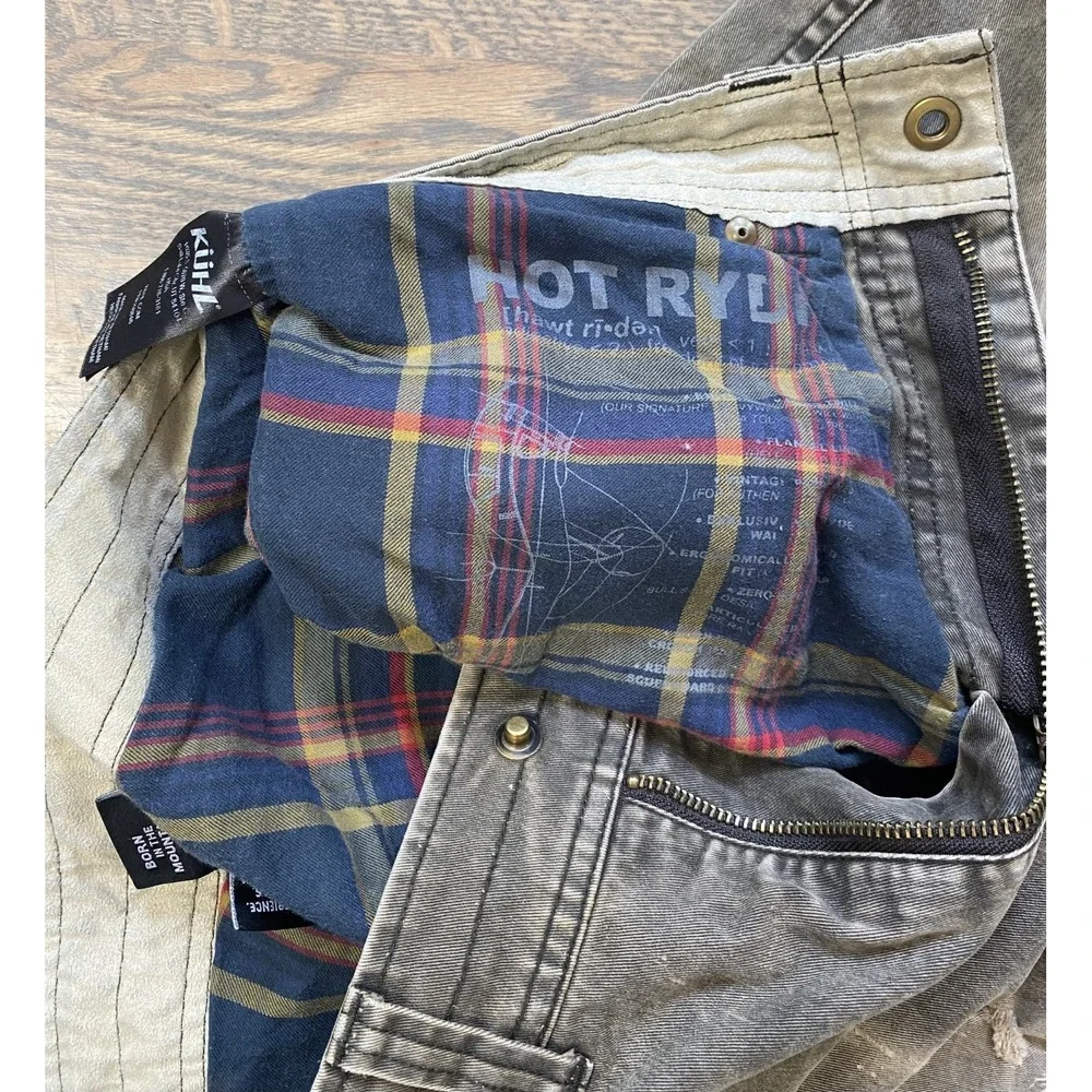 Kuhl Hot Ryder Flannel Lined Distressed Pants Men's 30 x 32 Vintage Patina Dye